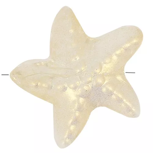Perla estrella de mar de resina 14x15 mm - Transparente - Dorado x1