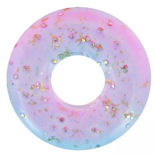 Cuentas redondas de resina transparente de 10 mm - Azul - Rosa - Dorado x10