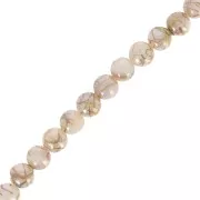 Cuentas de nácar redondas de 6mm efecto AB - Dorado x37cm