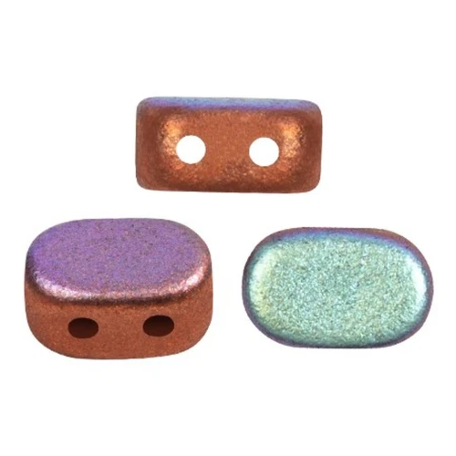 Cuentas de vidrio Lipsi® de Puca® 4x6 mm - Red Copper Mat AB x10g