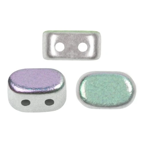 Cuentas de vidrio Lipsi® de Puca® 4x6 mm - Silver Mat AB x10g