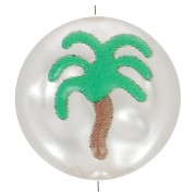 Perla barroca 12 mm imitación perla de agua dulce - Motivo palmera - Blanco nacarado x1