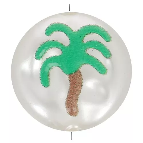 Perla barroca 12 mm imitación perla de agua dulce - Motivo palmera - Blanco nacarado x1