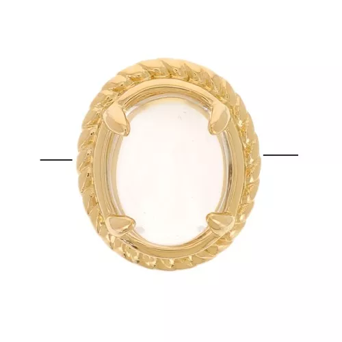 Cuenta ovalada de 6x4 mm con cristal tintado - baño de oro de 3 micras - Cristal