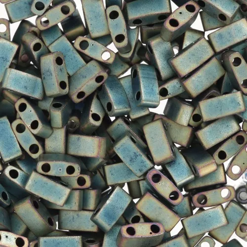 Miyuki Half Tila Beads 5x2.3x1.9 mm HTL-2008 - Mat Metallic Patina Iris x10g
