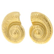 Pendientes de concha 27x22 mm - Acero inoxidable 304L Dorado x2