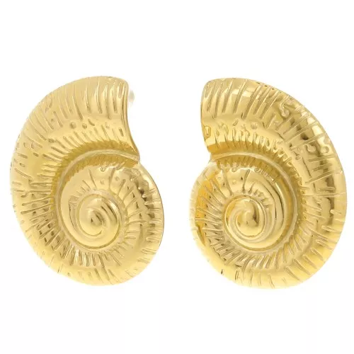Pendientes de concha 27x22 mm - Acero inoxidable 304L Dorado x2
