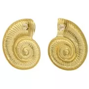 Pendientes de concha 45x36 mm - Acero inoxidable 304L Dorado x2