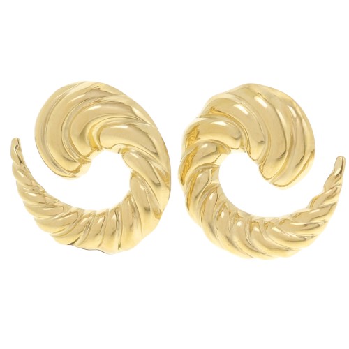 Pendientes en espiral efecto trenzado 29 mm - Acero inoxidable 304L Dorado x2