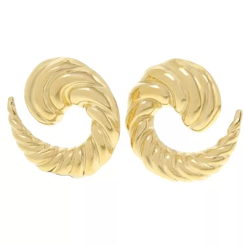 Pendientes en espiral efecto trenzado 29 mm - Acero inoxidable 304L Dorado x2