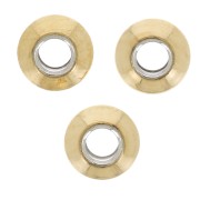 Cuentas aplanadas 3x1,5 mm - Acero inoxidable dorado 304L x10