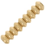 Cuentas aplanadas 3x1,5 mm - Acero inoxidable dorado 304L x10