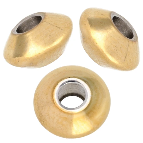 Bolas aplanadas 6x3 mm - Acero inoxidable 304L dorado x10