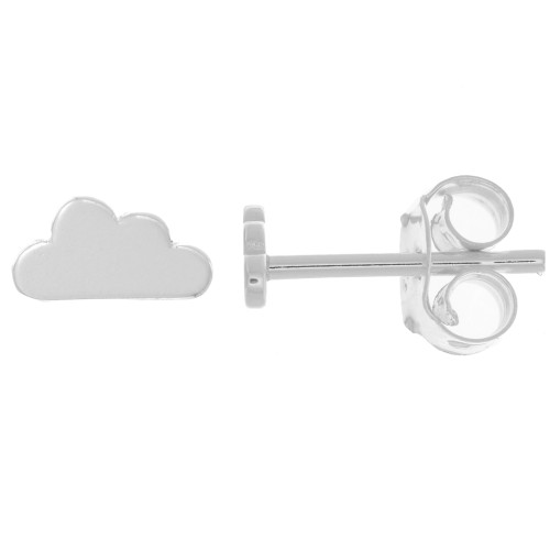 Pendientes Nube 4x7 mm - Plata de Ley 925 x2