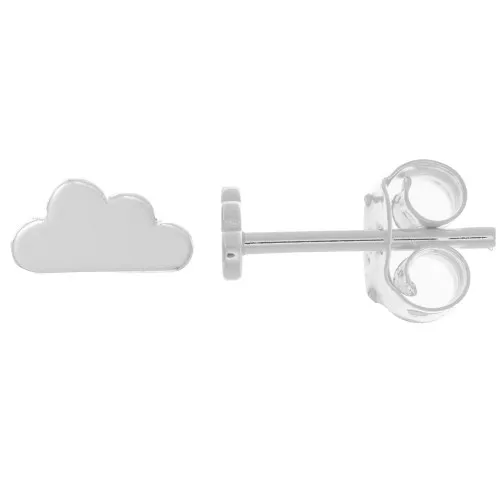 Pendientes Nube 4x7 mm - Plata de Ley 925 x2
