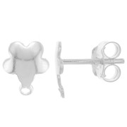 Pendientes flor 8.5x7 mm con anilla cerrada - Plata de Ley 925 x2|raw }}