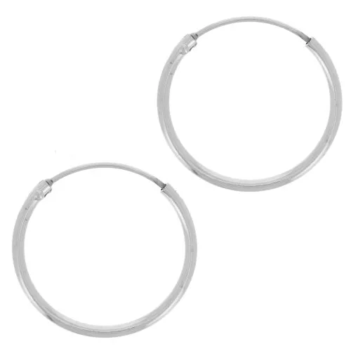 Mini pendientes de aro 16 mm - alambre de 1,3 mm - Plateado x2