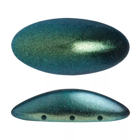 Athos 3D 3 agujeros® by Puca® 20x10 mm - Verde Turquesa Metalizado Mate x1