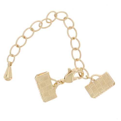 Mosquetón con botones de presión de 10 mm - Dorado x1