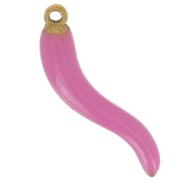 Colgante Guindilla 24x6 mm Resina Epoxi - Acero inoxidable 316L dorado - Rosa x1|raw }}