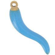 Colgante Guindilla 24x6 mm Resina Epoxi - Acero inoxidable 316L dorado - Azul x1|raw }}