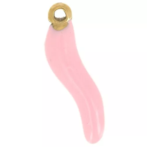 Dije 15x4 mm Resina epoxi - Acero inoxidable 304 Dorado - Rosa claro x1