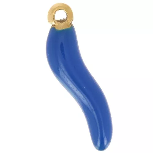 Dije 15x4 mm Resina epoxi - Acero inoxidable 304 Dorado - Azul oscuro x1