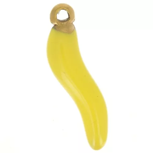 Dije 15x4 mm Resina epoxi - Acero inoxidable 316L dorado - Amarillo x1