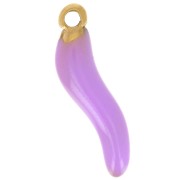 Dije 15x4 mm Resina epoxi - Acero inoxidable 316L dorado - Lila x1