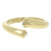 Anillo abierto con óxidos de circonio - Talla 54 - Acero inoxidable 304L Oro x1