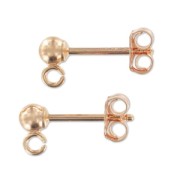 Pendientes bolas 3 mm de Rose Gold filled x2|raw }}