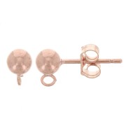 Pendientes bolas 4 mm de Rose Gold filled x2|raw }}