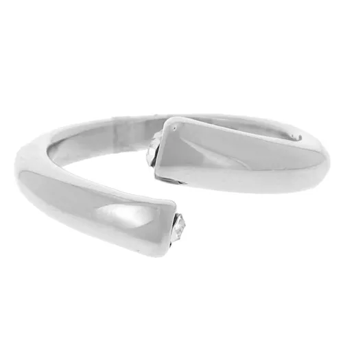 Anillo abierto con óxidos de circonio - Talla 54 - Acero inoxidable 304L x1