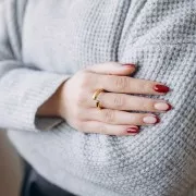 Anillo abierto con óxidos de circonio - Talla 54 - Acero inoxidable 304L x1