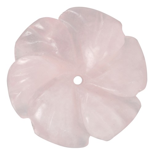 Colgante flor 20 mm - Cuarzo Rosa x1