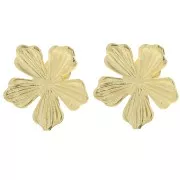 Pendientes Flor de 20 mm con anilla abierta - Dorado x2