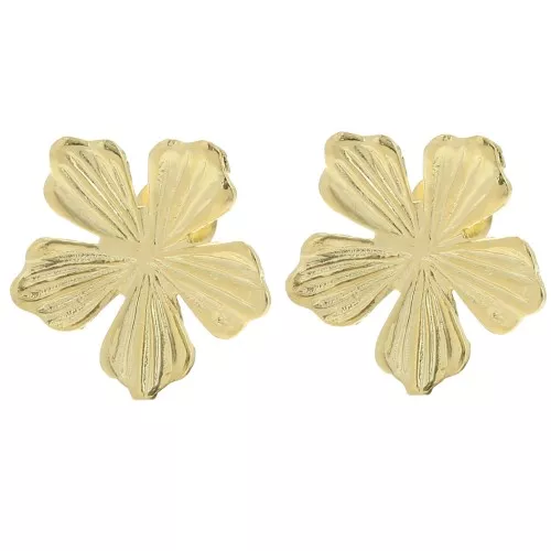 Pendientes Flor de 20 mm con anilla abierta - Dorado x2