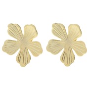 Pendientes Flor de 26 mm con anilla abierta - Dorado x2