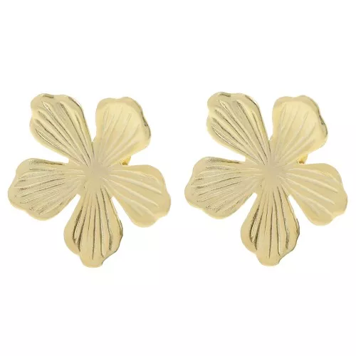 Pendientes Flor de 26 mm con anilla abierta - Dorado x2