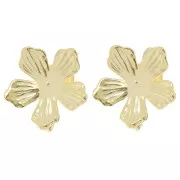 Pendientes Flor de 16 mm con anilla abierta - Dorado x2