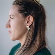 Pendientes Flor de 16 mm con anilla abierta - Dorado x2