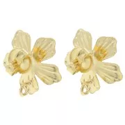 Pendientes Flor de 16 mm con anilla abierta - Dorado x2