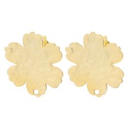 Pendientes flor con textura 19x17,5 mm - Dorado fino x2