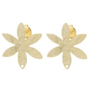 Pendientes flor texturizados 24x20,5 mm - Dorado fino x2|raw }}