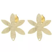 Pendientes flor texturizados 24x20,5 mm - Dorado fino x2