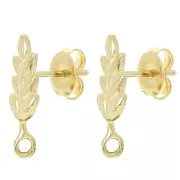 Pendientes 17x7 mm con aro abierto - Dorado x2