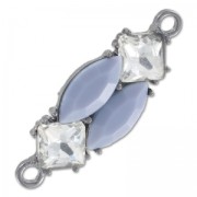 Colgante decorado cabuchón 40x14 mm Crystal/Grey|raw }}