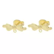 Pendientes 6x16 mm con anillo cerrado - Dorado x2
