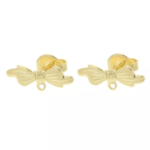 Pendientes 6x16 mm con anillo cerrado - Dorado x2