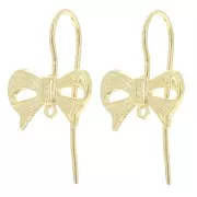 Ganchos de nudo 8x13 mm con anilla cerrada - Dorado con oro fino x2